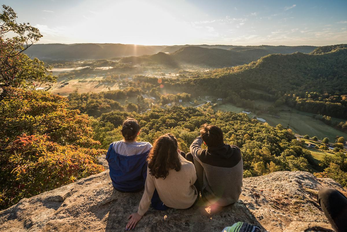 Students hiking on Mountain Day at Berea College